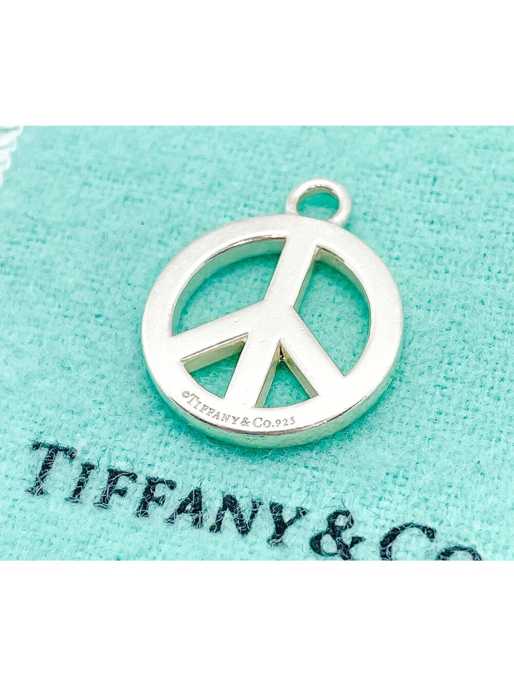 Tiffany & Co. Sterling Silver Peace Sign Charm Pendant (Missing Jump Ring)